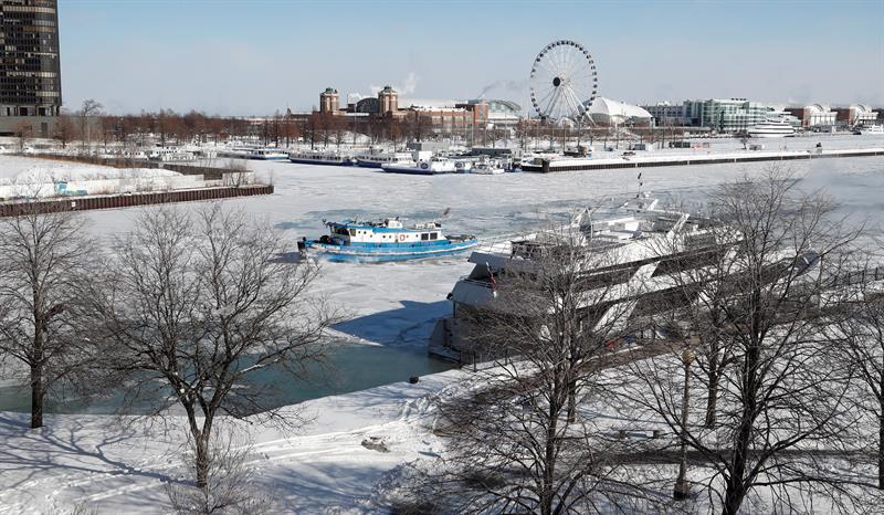río chicago, frío, onda polar