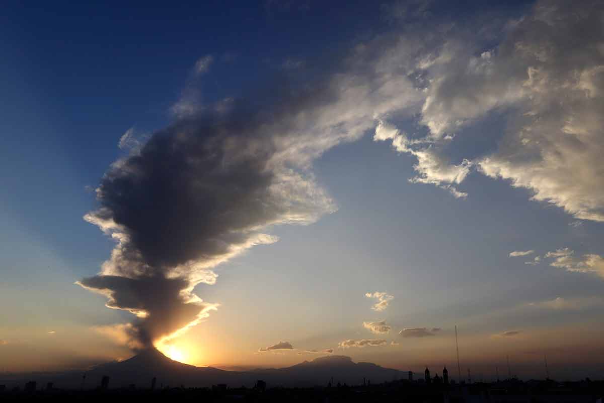 Popocatépetl, volcán, ceniza,