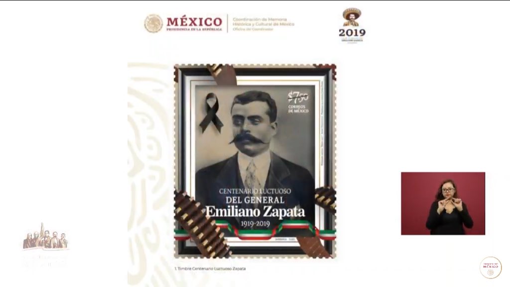 timbre postal, Zapata