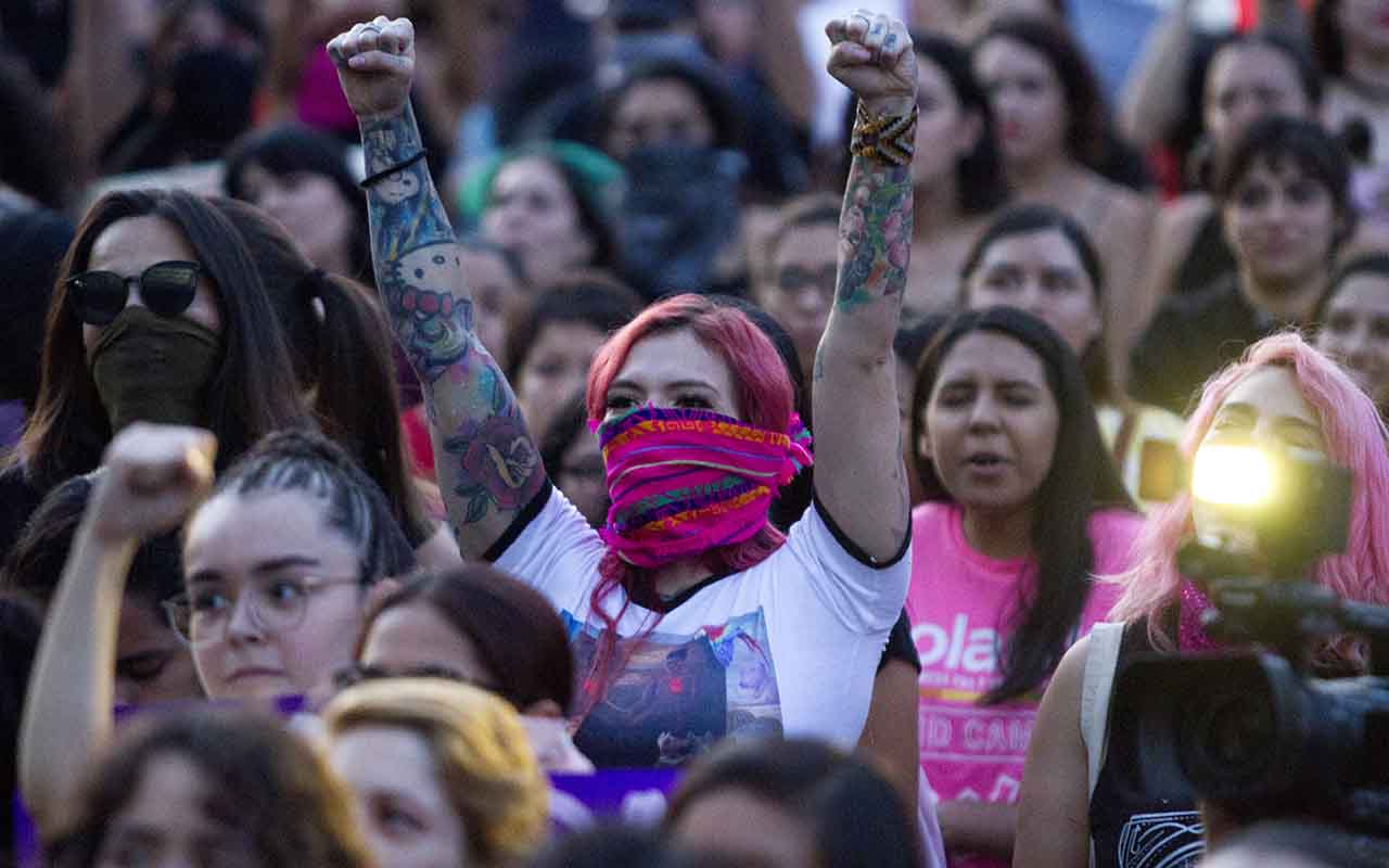 Aspecto de la marcha feminista del viernes pasado (Cuartoscuro)