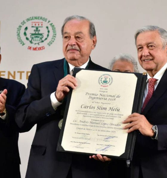 Carlos Slim, Grupo Carso, Premio Ingenieria, Palacio Nacional, AMLO, presidencia,