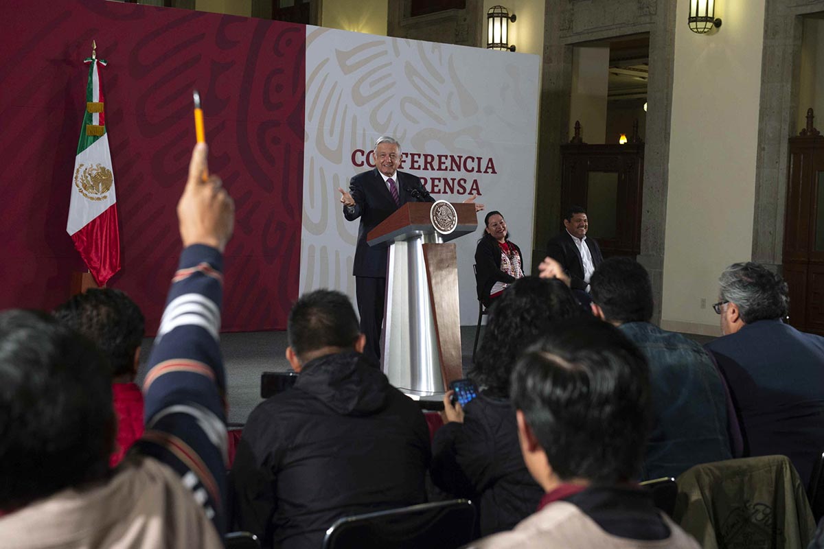 Andrés Manuel López Obrador en una de sus conferencias mañaneras ante la prensa. Foto: Cuartoscuro