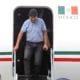 Evo Morales al aterrizar en la Ciudad de México. Foto: EFE