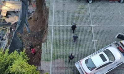 Se abrió un socavón en Cuajimalpa. Foto: Israel Lorenzana