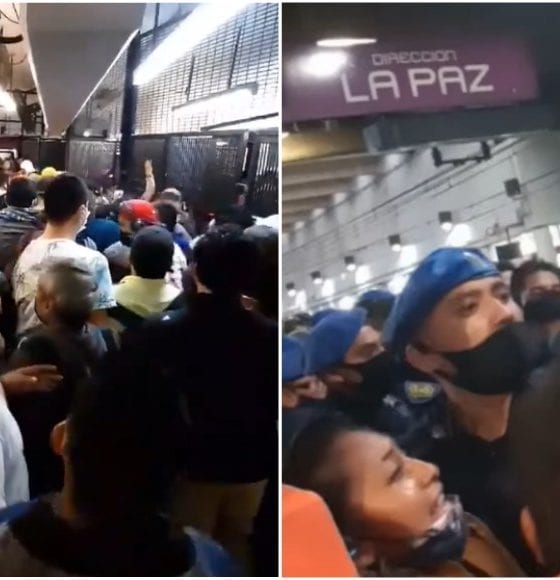 Covid-19 no asusta a usuarios del metro Pantitlán. Foto: Twitter