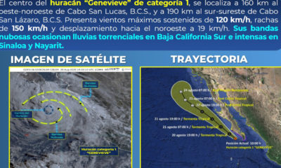 “Genevieve” ocasionará lluvias torrenciales en Baja California Sur