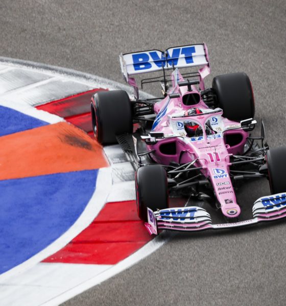 Checo roza el podio en el GP de Rusia de la Fórmula 1. Foto: Twitter Checo Pérez