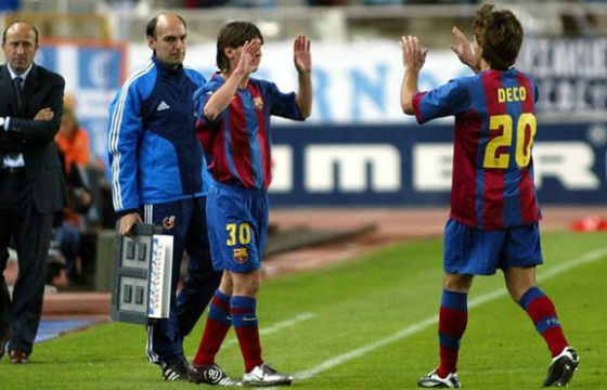 Recuerdan el debut de Messi. Foto: Twitter Barcelona