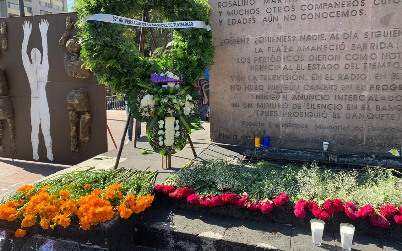 Sin marcha, recuerdan a víctimas de la masacre del 68