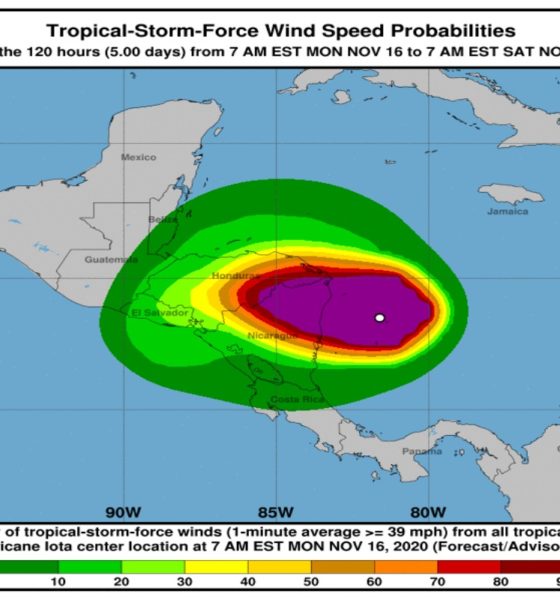 Iota se convierte en un huracán categoría 5