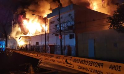 Fuerte incendio por el metro Coyoacán. Foto: Twitter Alcaldía BJ
