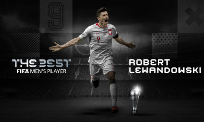 FIFA le entrega a Lewandovsky el premio The Best. Foto: Twitter FIFA