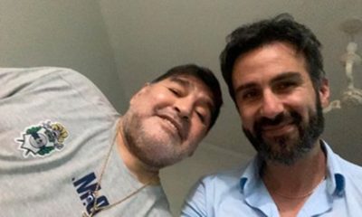 Maradona con Leopoldo Luque. Foto: Twitter