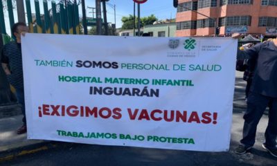 Con protesta, médicos del Hospital Inguarán exigen vacuna vs Covid-19