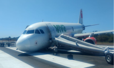 Avión presenta falla en tren de aterrizaje en aeropuerto de Puerto Vallarta