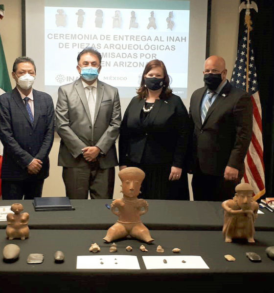 Estados Unidos regresa 280 piezas arqueológicas a México
