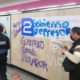 Feministas realizan pintas en Metro Pino Suárez