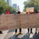 Integrantes del FPFV se manifiestan en Paseo de la Reforma