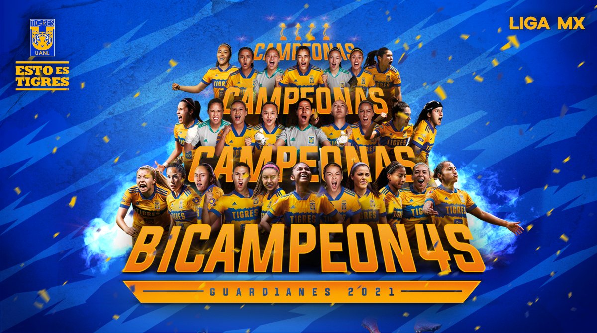 Tigres, bicampeón de la Liga MX femenil. Foto: Twitter