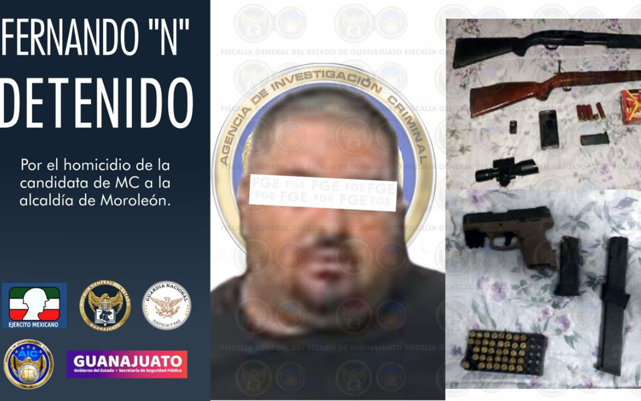 Cae presunto homicida de candidata en Guanajuato
