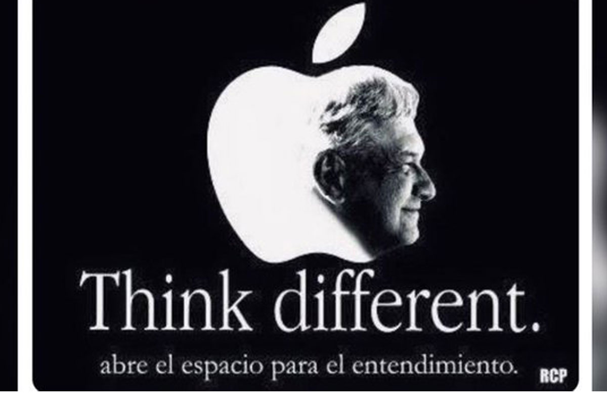 Morena usa logo de Apple con imagen de AMLO; borran el tuit