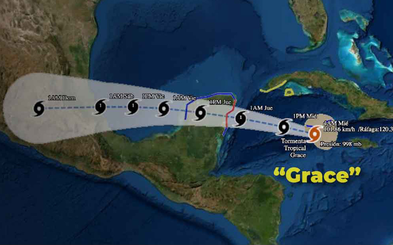 Grace se intensificó a huracán categoría 1; Quintana Roo está alerta