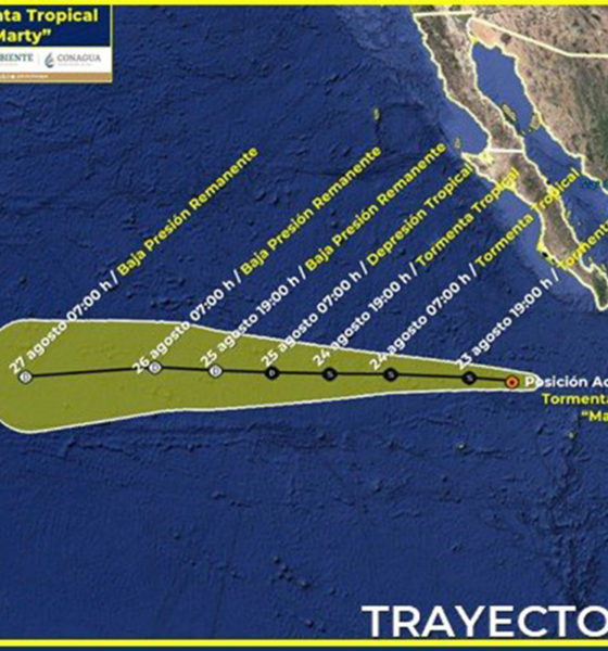 Tormenta tropical Marty se aleja de costas mexicanas