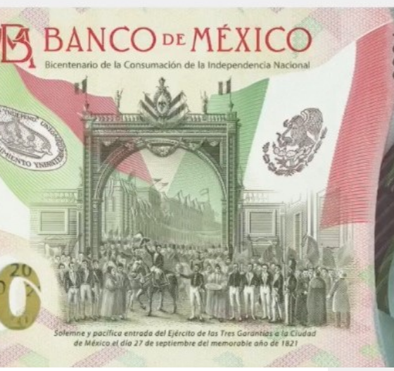 Con billete de 20 pesos "festejan" Consumación de la Indepencia