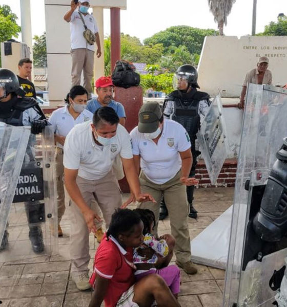 INM y GN desarticulan caravana y detienen a migrantes en Chiapas
