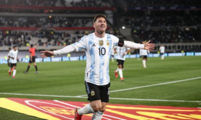 Triplete de Lionel Messi en las eliminatorias de Conmebol. Foto: Twitter