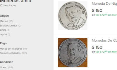Ponen a la venta monedas de AMLO y la 4T en internet; circulan en redes