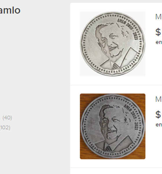 Ponen a la venta monedas de AMLO y la 4T en internet; circulan en redes