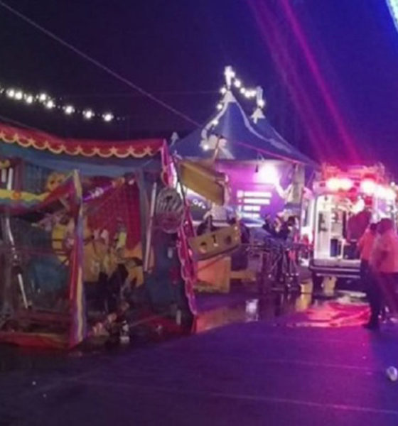 Se desploma juego mecánico en Expo Feria de NL, varios lesionados