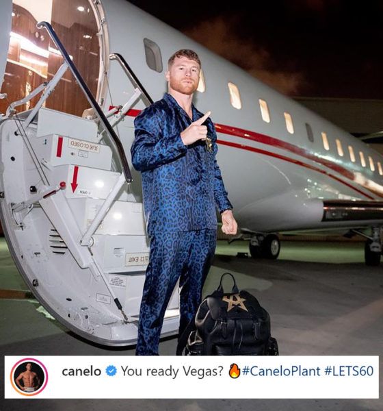 Canelo Álvarez llega a Las Vegas. Foto: Twitter