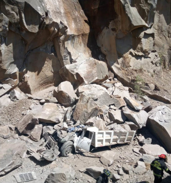 Deja cuatro lesionados derrumbe en mina de piedra en Toluca