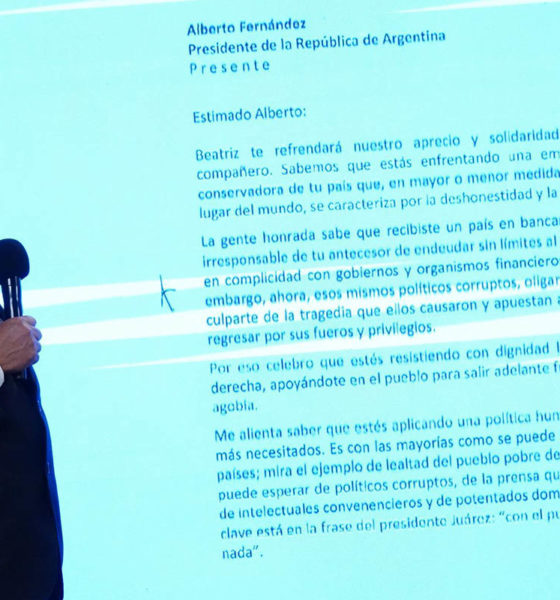 “Tienes la dicha de vivir algo entrañable”, felicita AMLO a presidente argentino por embarazo de su esposa