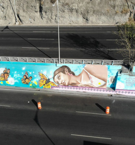 Artistas urbanos plasman obra sobre autopista
