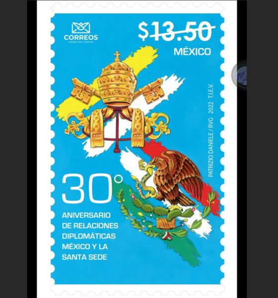 Emiten sello conmemorativo por restablecimiento de relaciones diplomáticas entre México y la Santa Sede; Papa Francisco recuerda a mexicanos