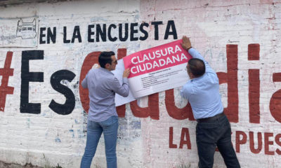 Realizan clausura ciudadana a publicidad “ilegal” de precampañas en Durango