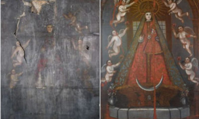 Entregan restaurada la pintura de caballete Virgen de Begoña al Ejido Villa de Bilbao