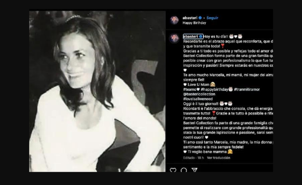 Alejandro Basteri, hermano del cantante Luis Miguel, emocionó a sus seguidores y al público en general al recordar a su madre, Marcela Basteri
