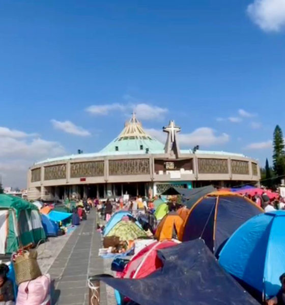 Peregrinos desafían el frío y el cansancio en su camino a la Basílica de Guadalupe