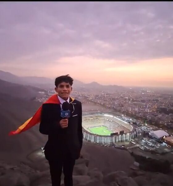 Cliver Huamán, con apenas 15 años, transmitió la Final de la Copa Libertadores desde un cerro. FOTO: CAPTURA DE PANTALLA