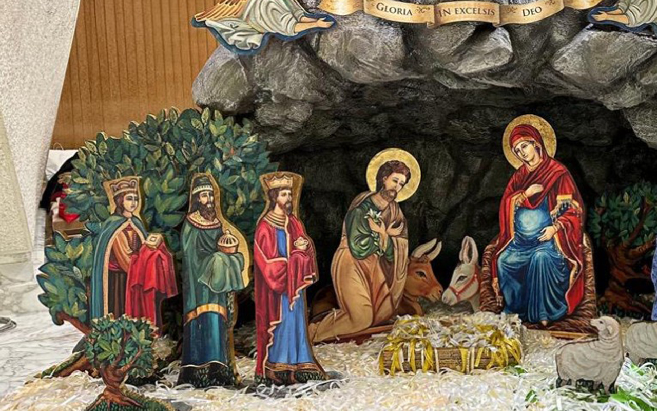 Gaudium: pesebre del Vaticano con la Virgen María embarazada y 28 mil cintas en defensa de la vida
