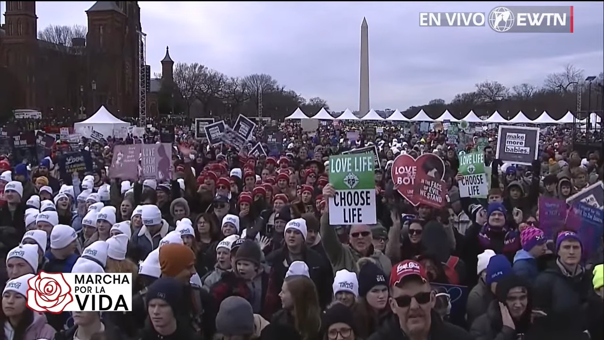 Miles de familias y jóvenes marcharon por la vida en Washington - Foto: captura TV