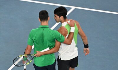 Carlos Alcaraz y Novak Djokovic se elogiaron mutuamente. Foto: cuenta oficial @atptour en X